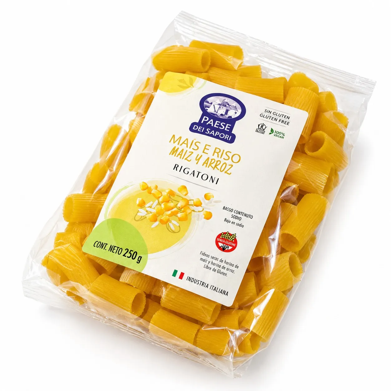 Rigatoni Maiz y Arroz 
