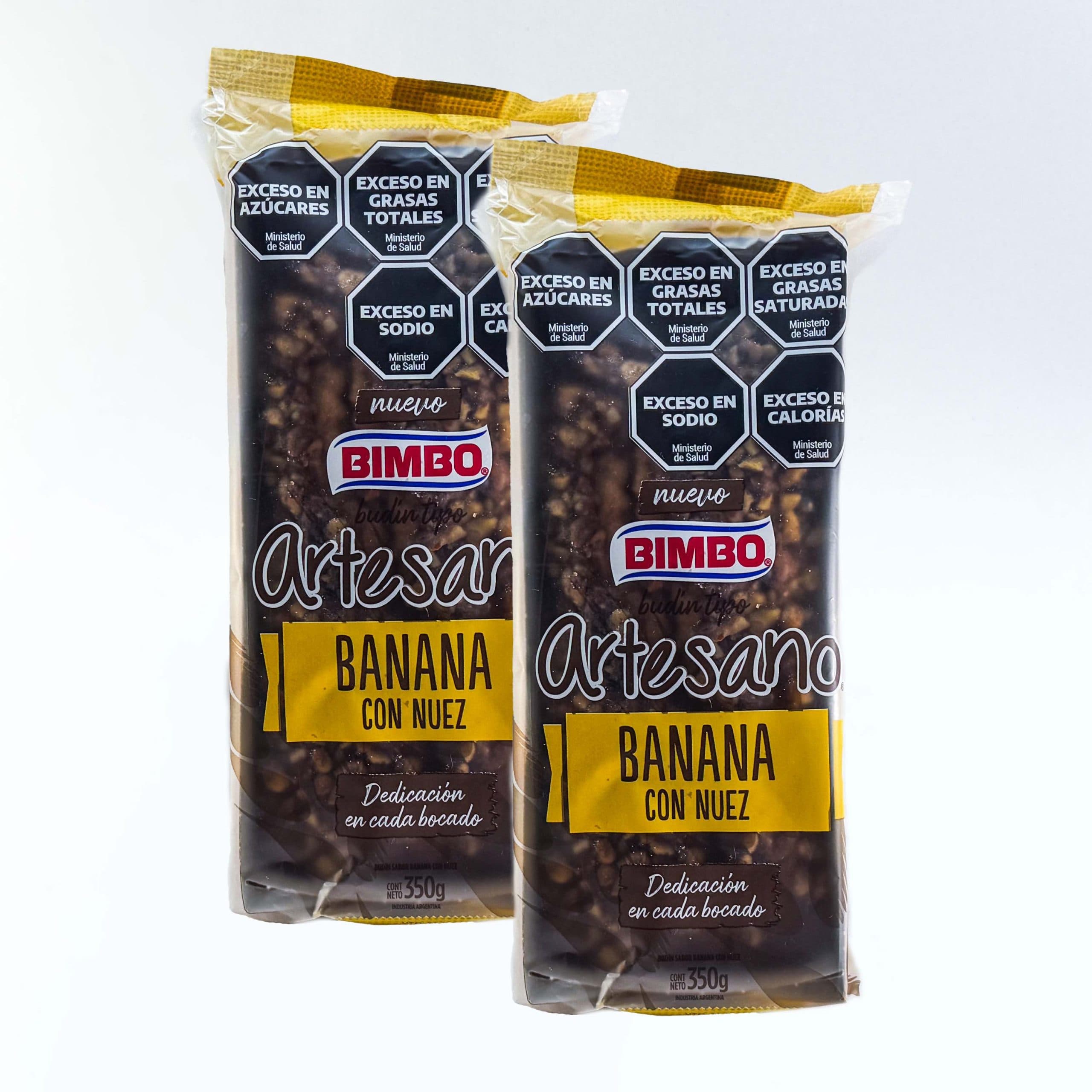 Budín Artesano Banana con nuez, Bimbo x 2 Unidades
