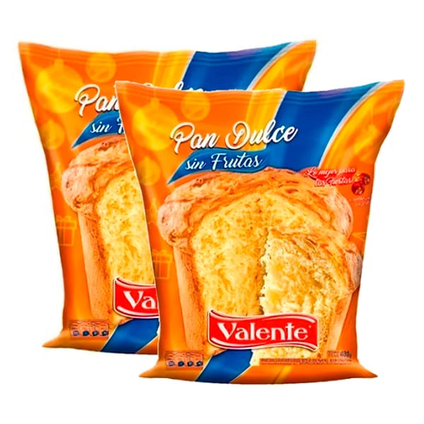 Pan Dulce Sin Frutas Valente x 2